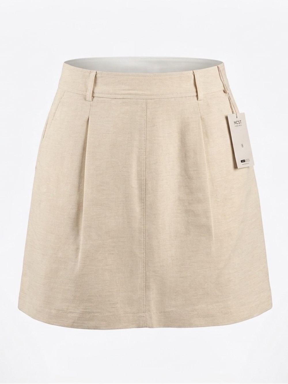 MOTF Cream Textured Skirt with Lining - Picture 4 of 7